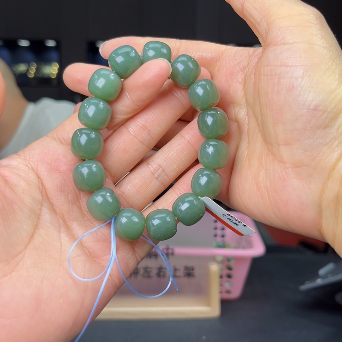 手串未镶嵌和田玉纯天然新疆且末蓝料14多样性发货拍一发一