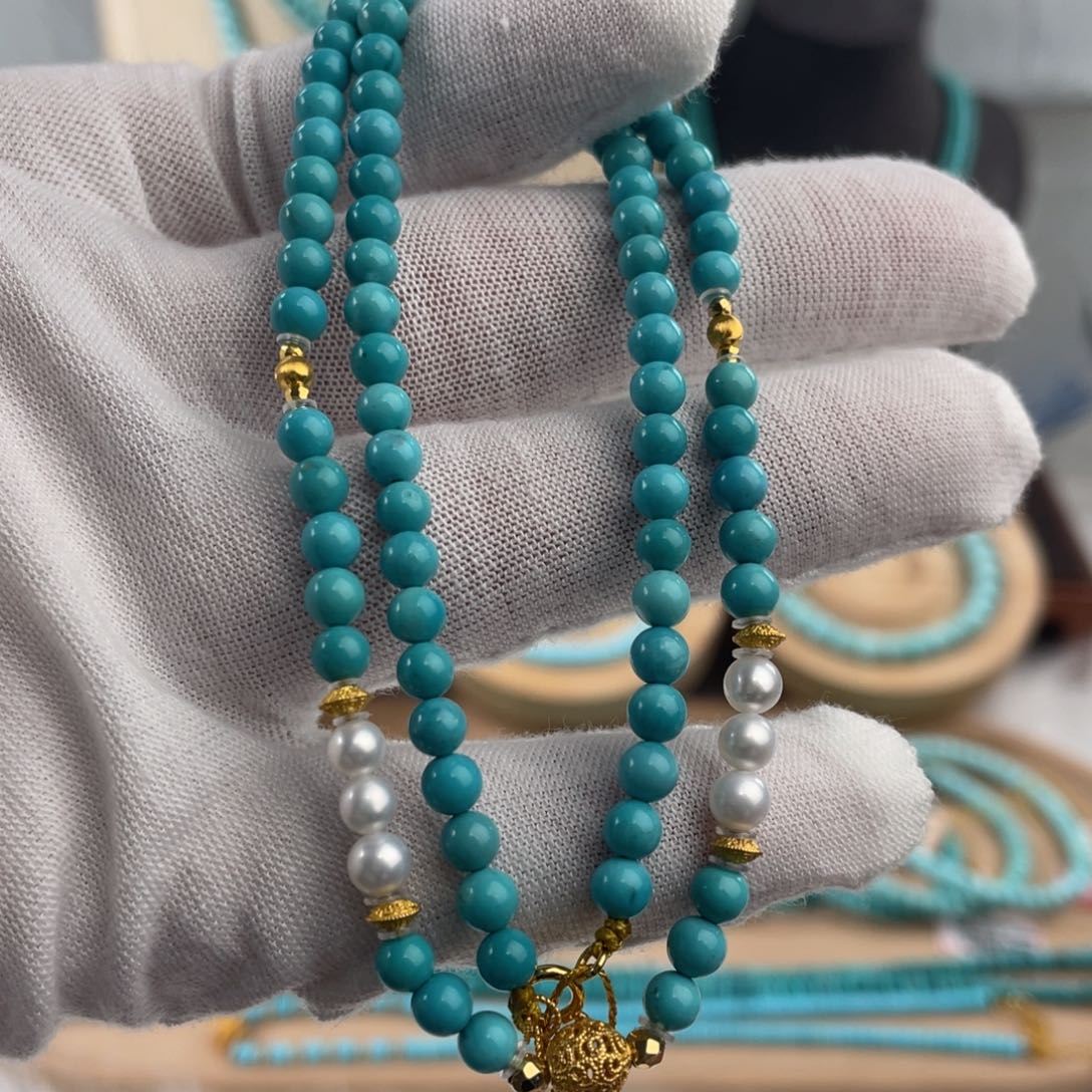 绿松石手链18K金镶嵌精品设计款项链