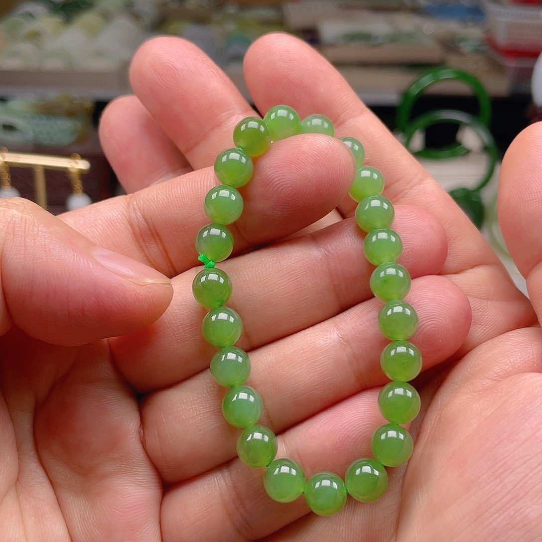 手链未镶嵌和田玉（碧玉）