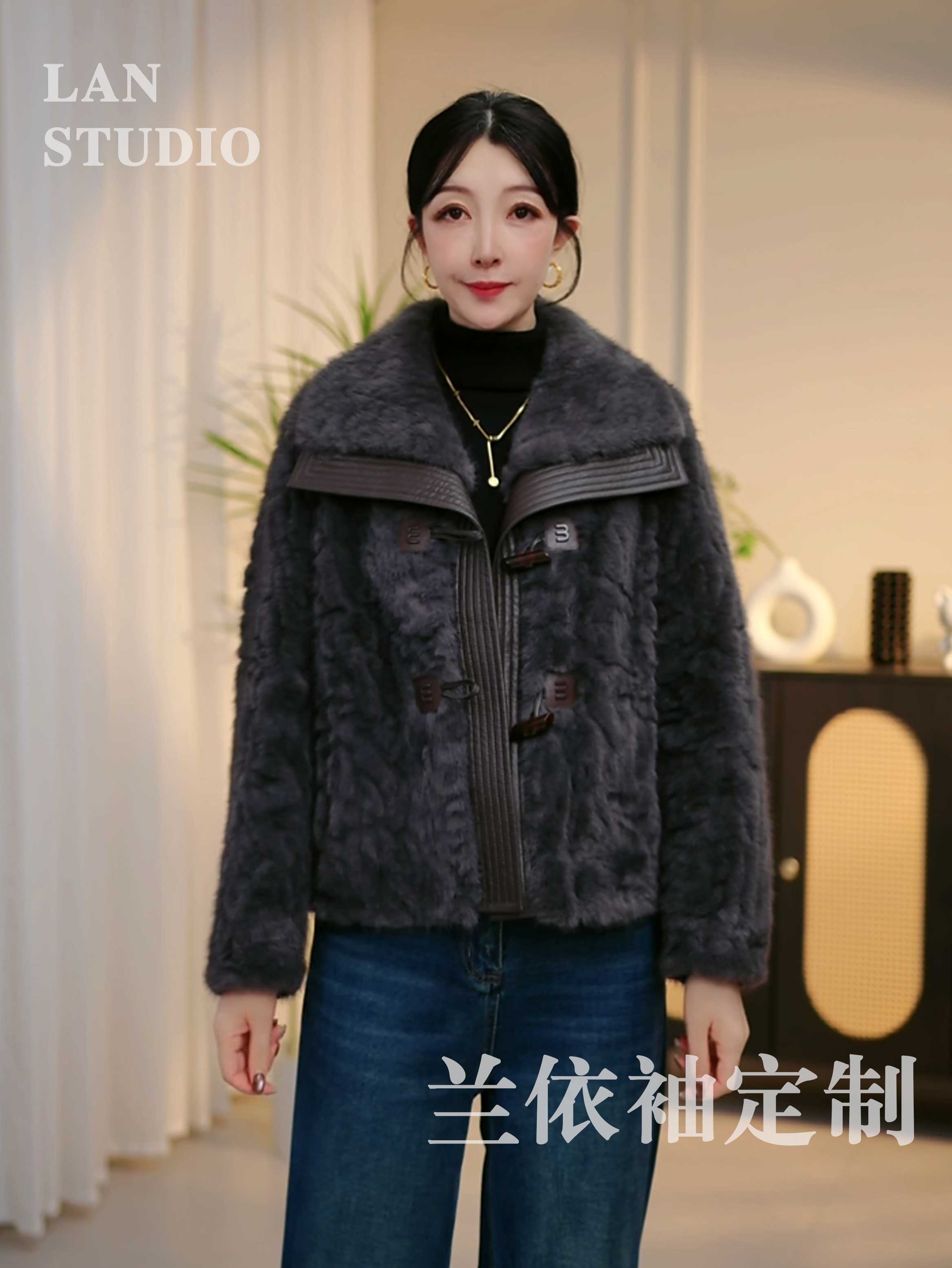 新款【简约贵气】高级灰色小香风冬季气质女士宽松一体韩版时尚外套