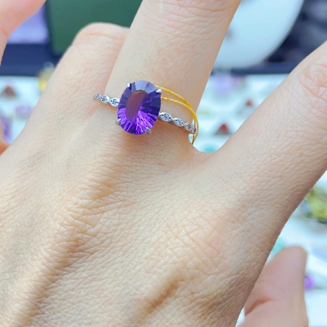 银S925镶嵌戒指紫晶