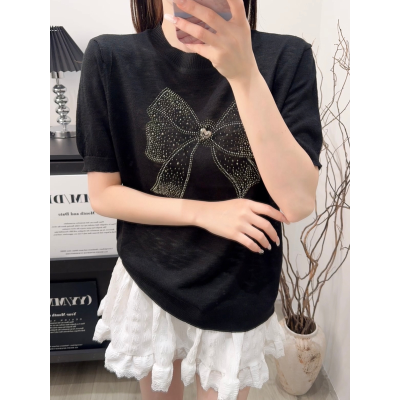 A8478号黑色-新款高级通勤针织衫薄款百搭系夏季新款女