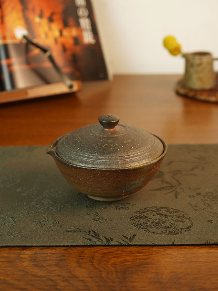 伊禾集物 日本备前烧手工匠人黑川元晴 绞出 茶壶 1384#