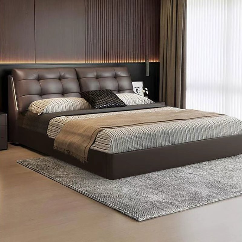 2米X2.2米专属链接款云朵齐边真皮主卧室双人床1.5米轻奢储物婚床