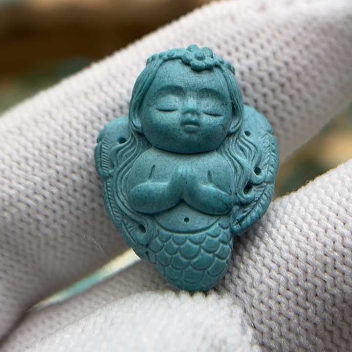 未镶嵌绿松石珠宝奇石雾霾天使