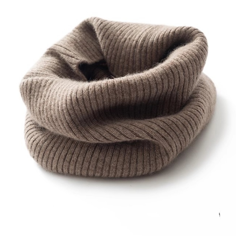 秋冬季山羊绒脖套针织男女加厚保暖套头护颈椎韩版防寒纯色小围脖