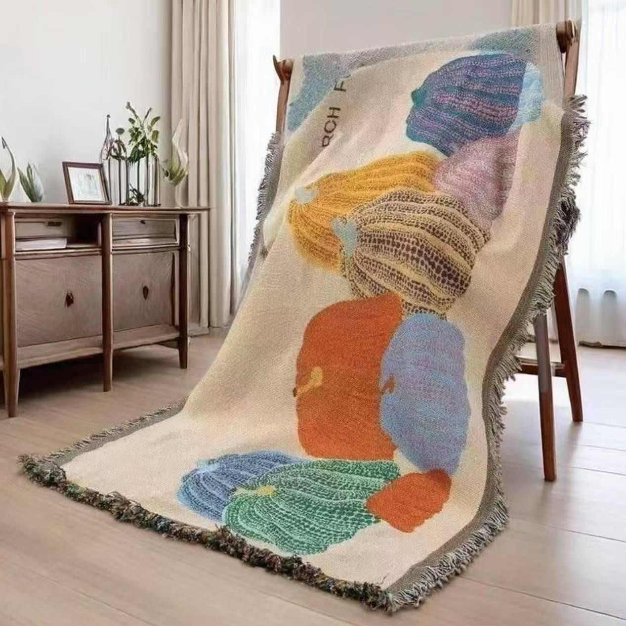 【多彩南瓜90*400±】沙发巾盖毯四季通用沙发垫ins防尘罩双面毯子沙