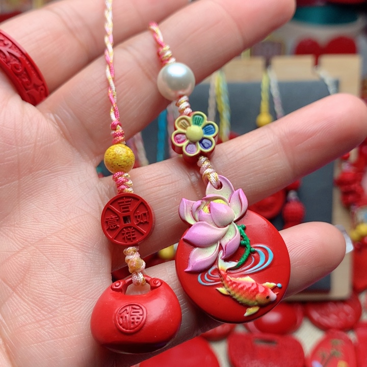 天然辰砂工艺品朱砂手机坠