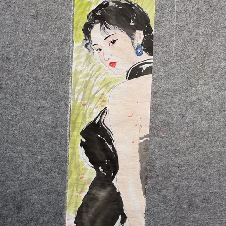 竖款大鱼书画艺术作品