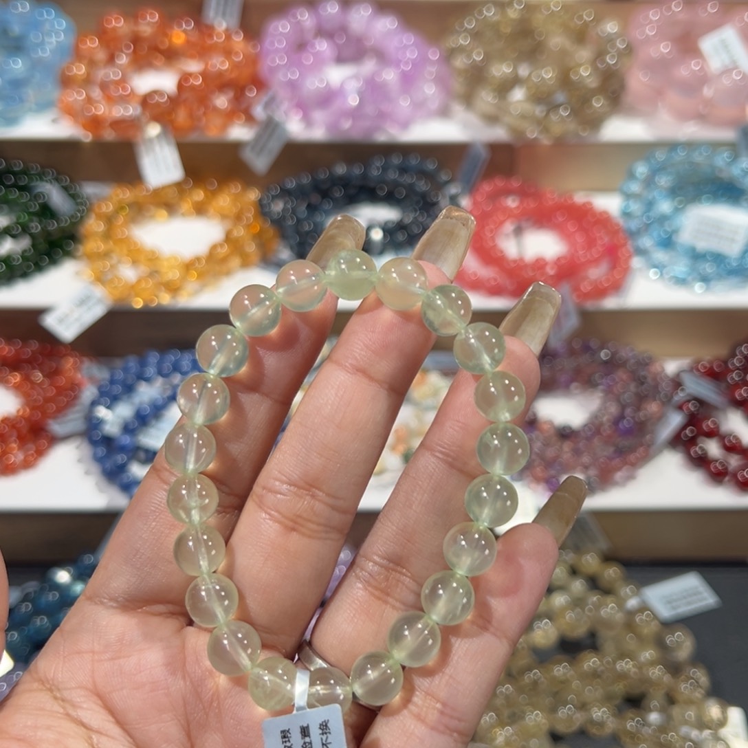 葡萄石未镶嵌手串祖宗级高货葡萄石8.8mm