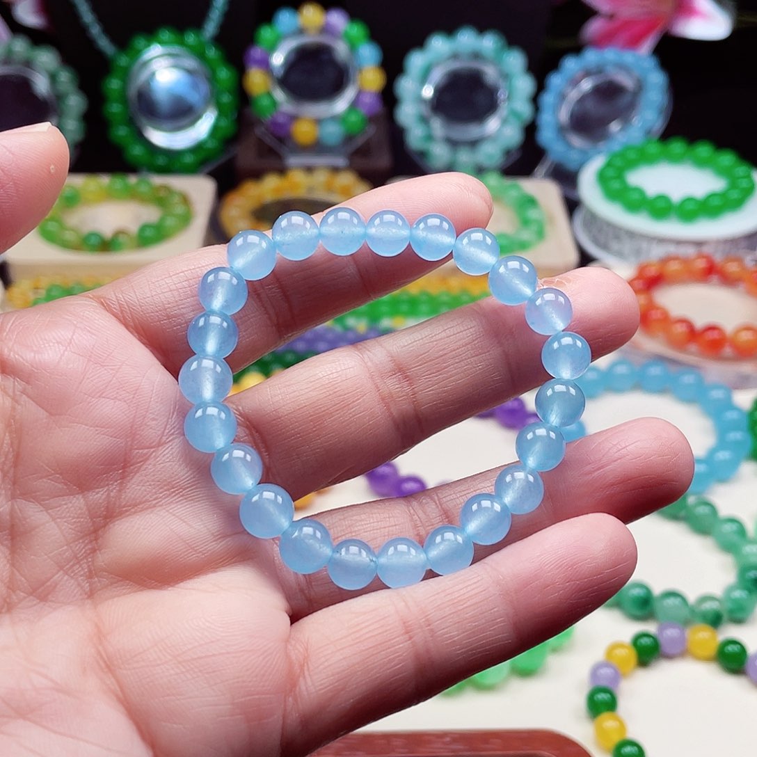 翡翠未镶嵌颈饰卡8翡翠珠链男女款11