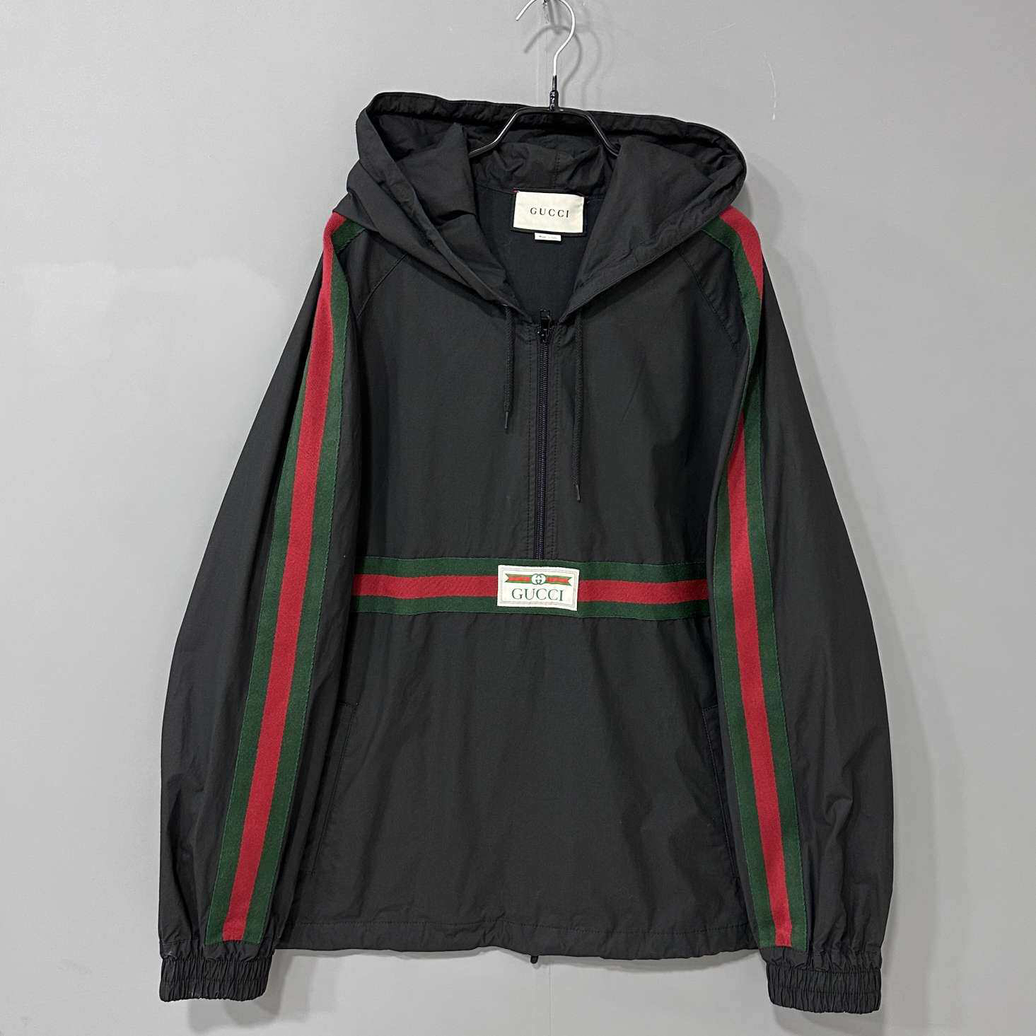 99新 GUCCI/古驰 99新/黑色腰带logo半拉链外套/54码/58640