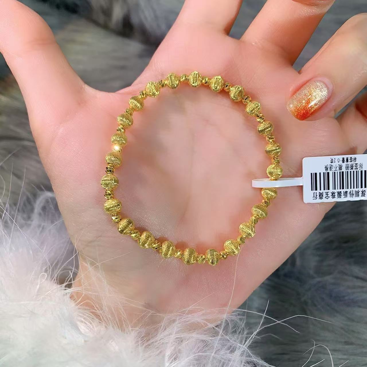 【伟新源】足金999 5G工艺 幻影猫眼间隔手串9.37克（拍下备注手围）