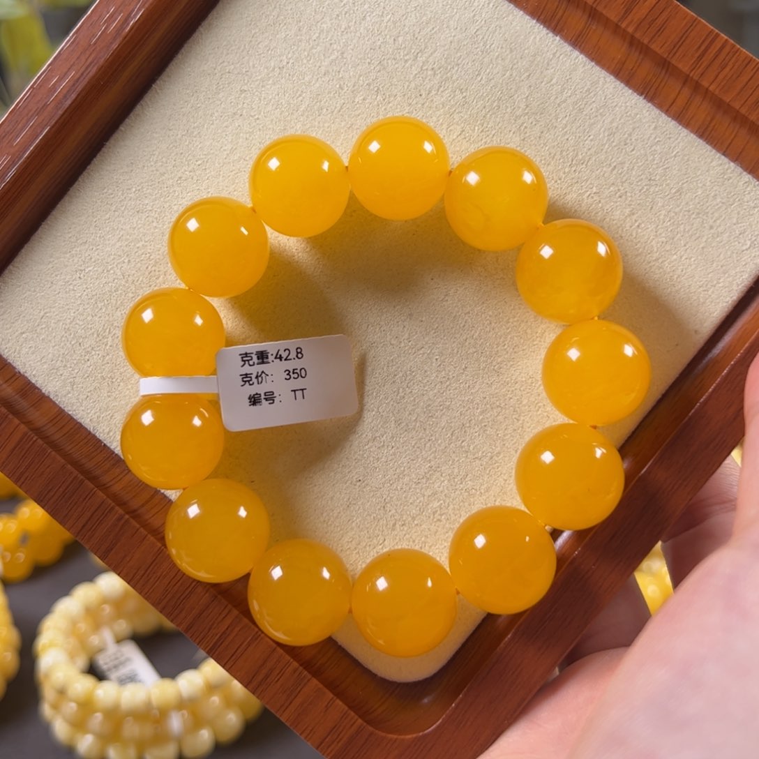 裸石蜜蜡未镶嵌18mm焦皮鸡油红满蜜圆珠tt