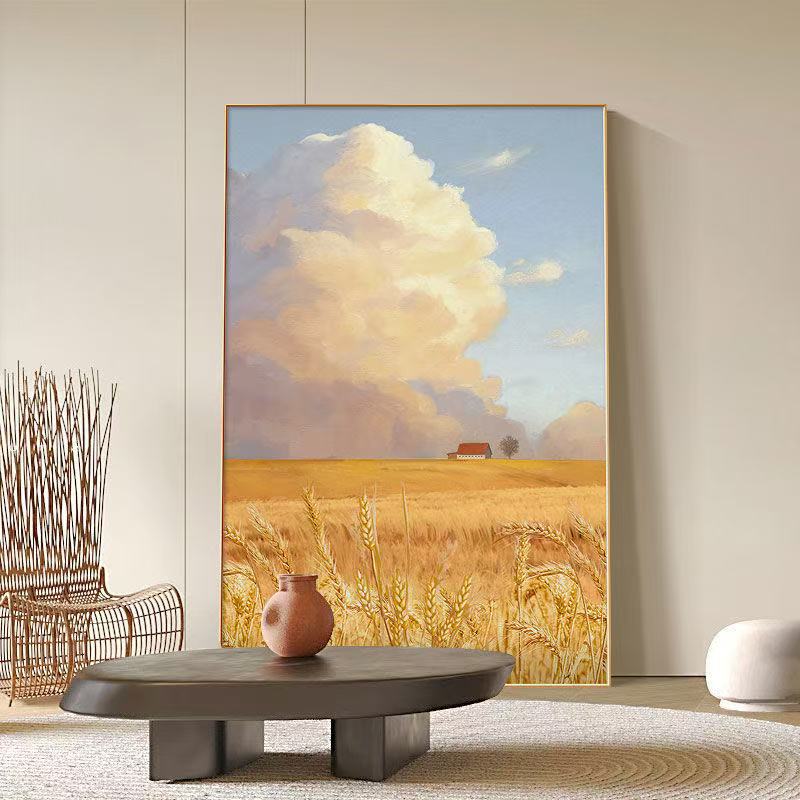 田园风暖色系客厅卧室玄关装饰画轻奢时尚创意简约