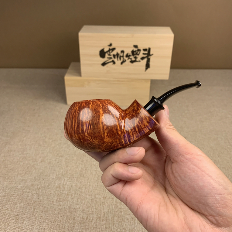 云帆独立斗师【光面切线河豚】手工烟斗