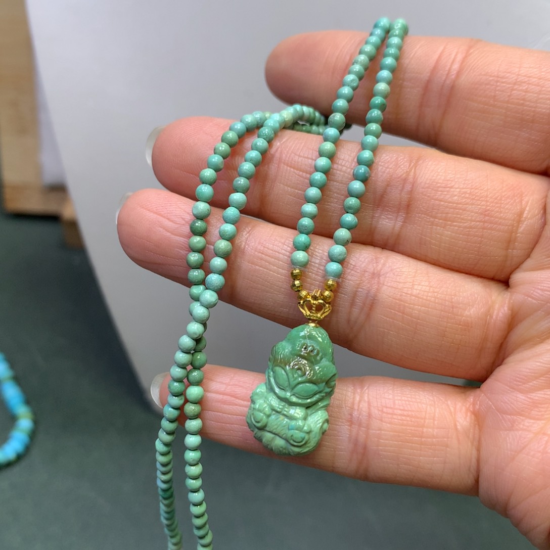 绿松石项链18K金镶嵌