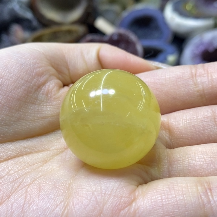 未镶嵌珠宝半成品水晶冰州黄球