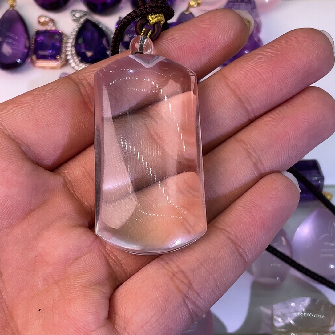 水晶颈饰未镶嵌白水晶吊坠