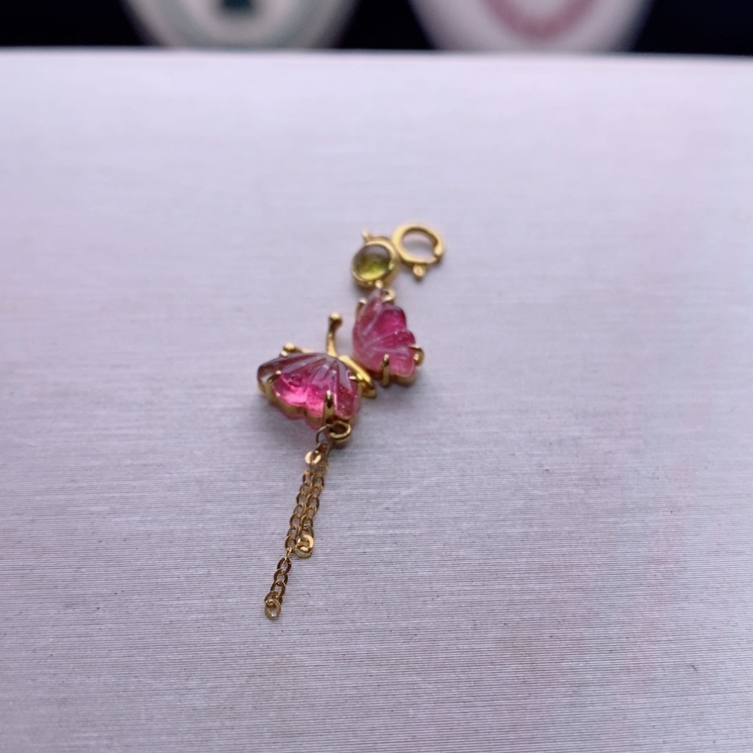 18K金镶嵌小滴溜碧玺碧玺A小滴溜