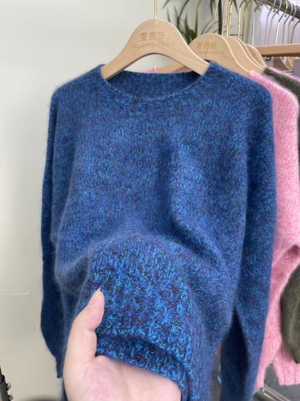 【娜家臻选】羊绒衫保暖纯色不起球圆领毛针织衫打底衫宽松套头