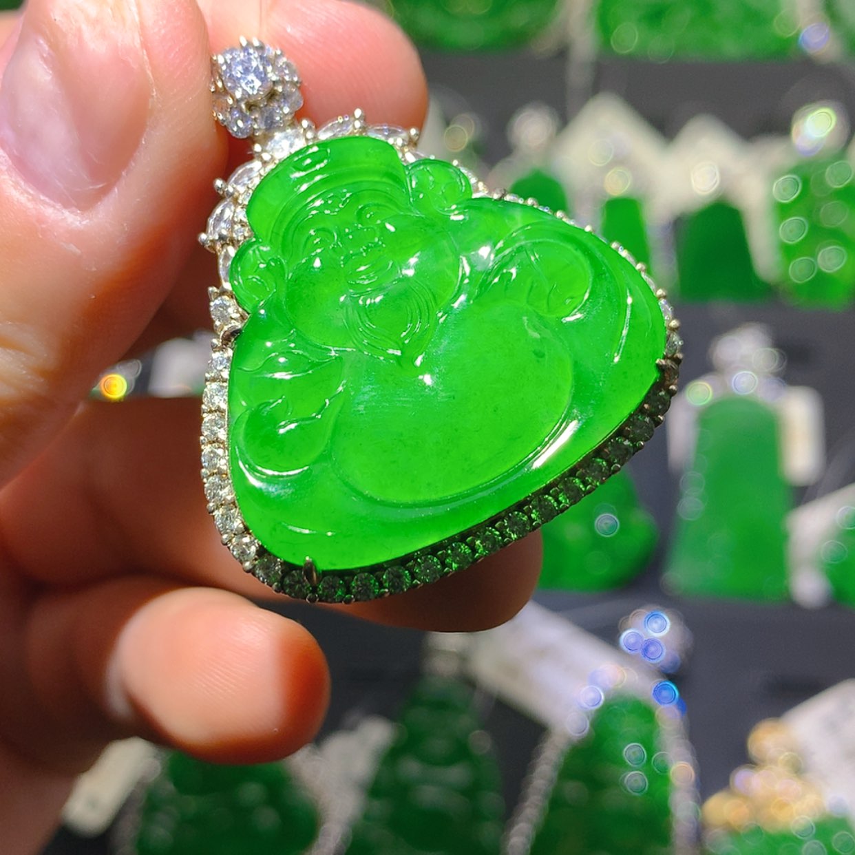 【闪购商品】翡翠吊坠(不含链)银S925镶嵌