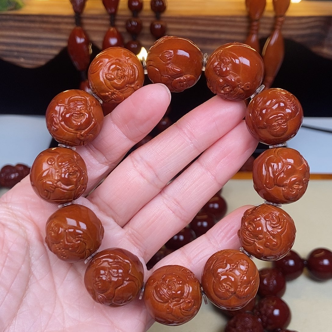 橄榄核吊坠厚****事财神弥勒