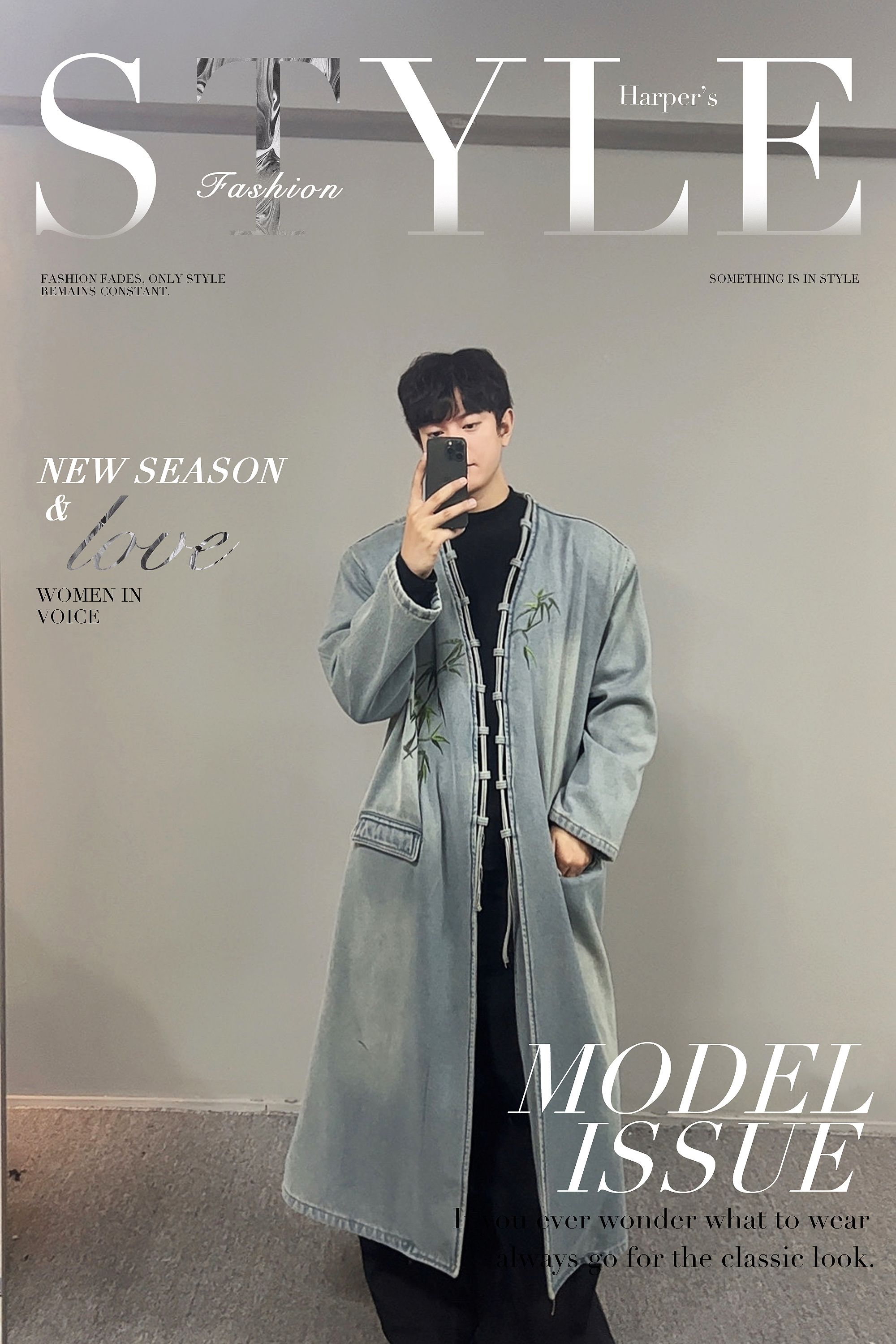 MUHE 原创设计款国风竹子款刺绣牛仔大衣！2025