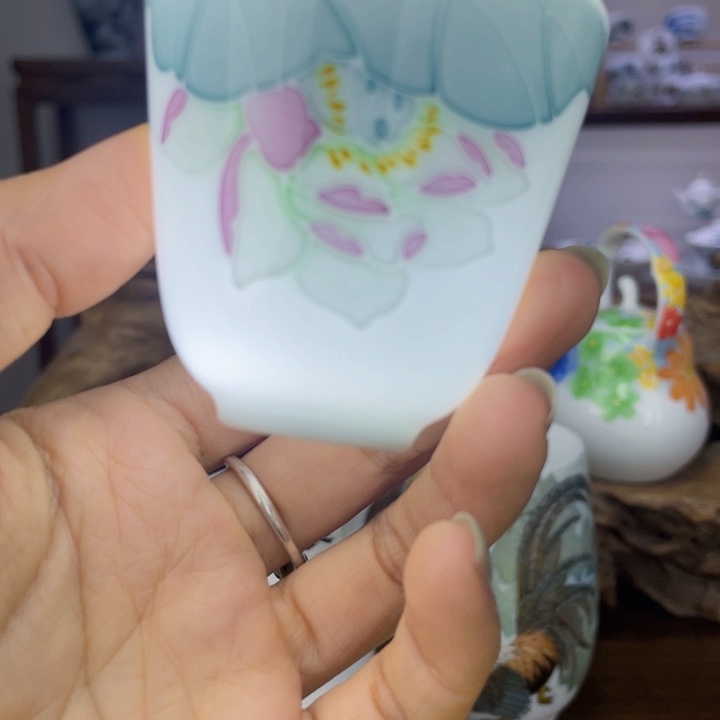杯主人杯手绘釉下彩