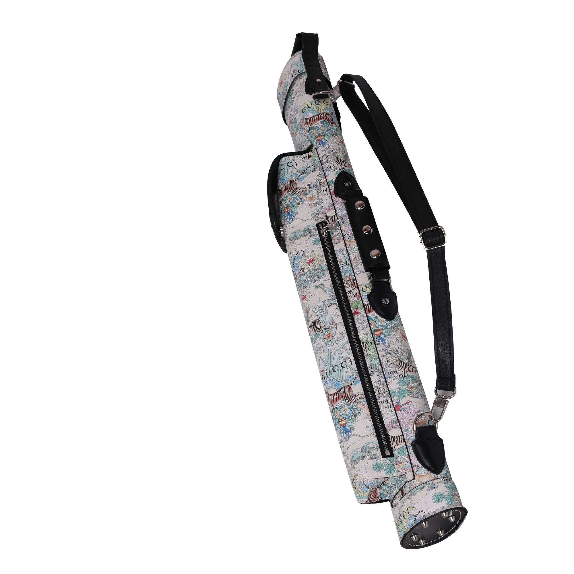 花卉图案台球杆包两孔分体杆大头杆盒男女通用