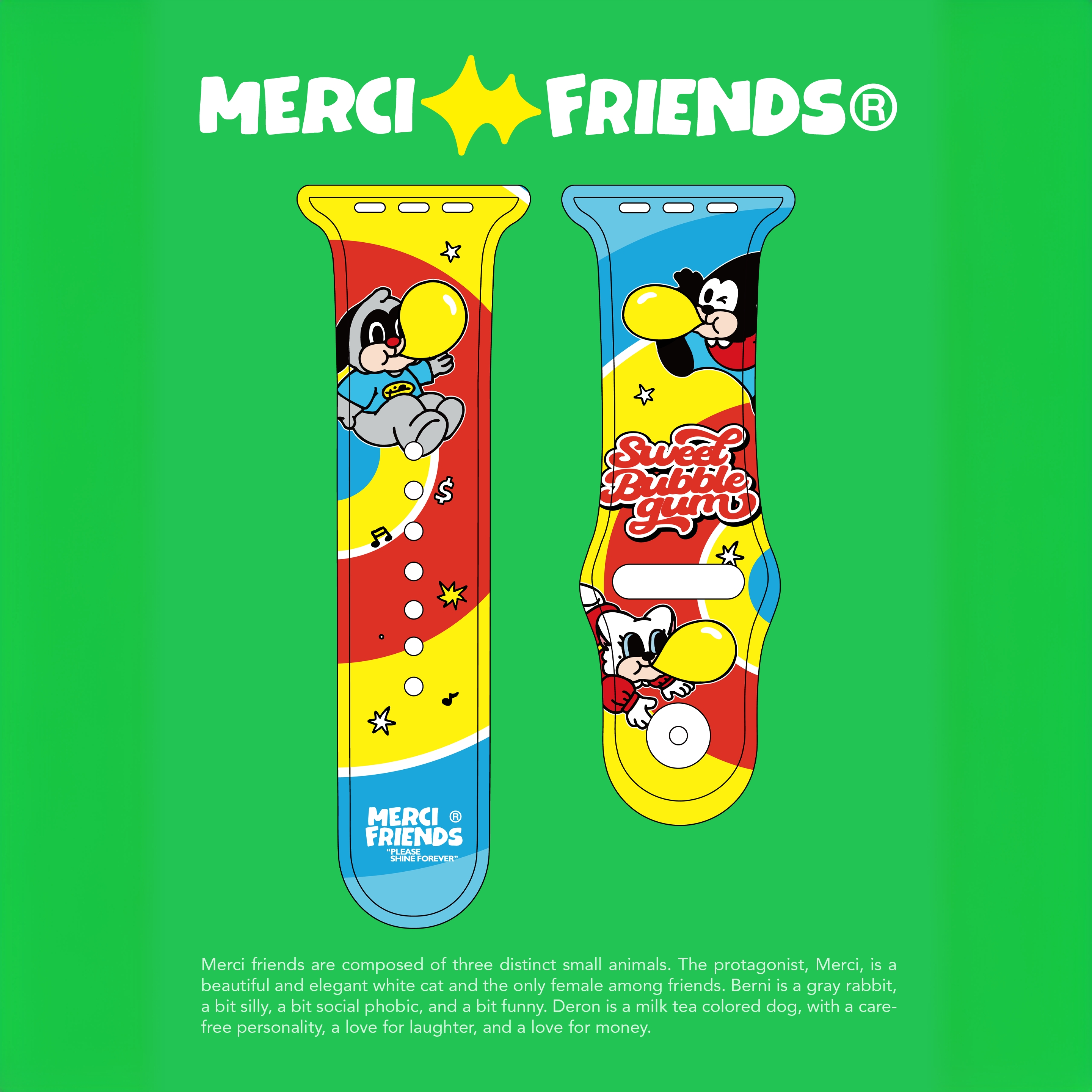 MERCI FRIENDS 主理人合作-泡泡糖-适用AppleWatch苹果硅胶表带