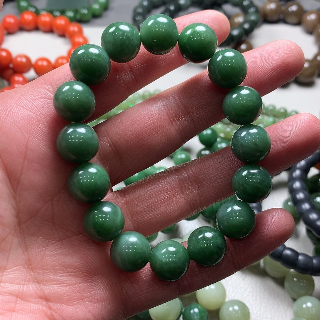 和田玉（碧玉）手链未镶嵌13