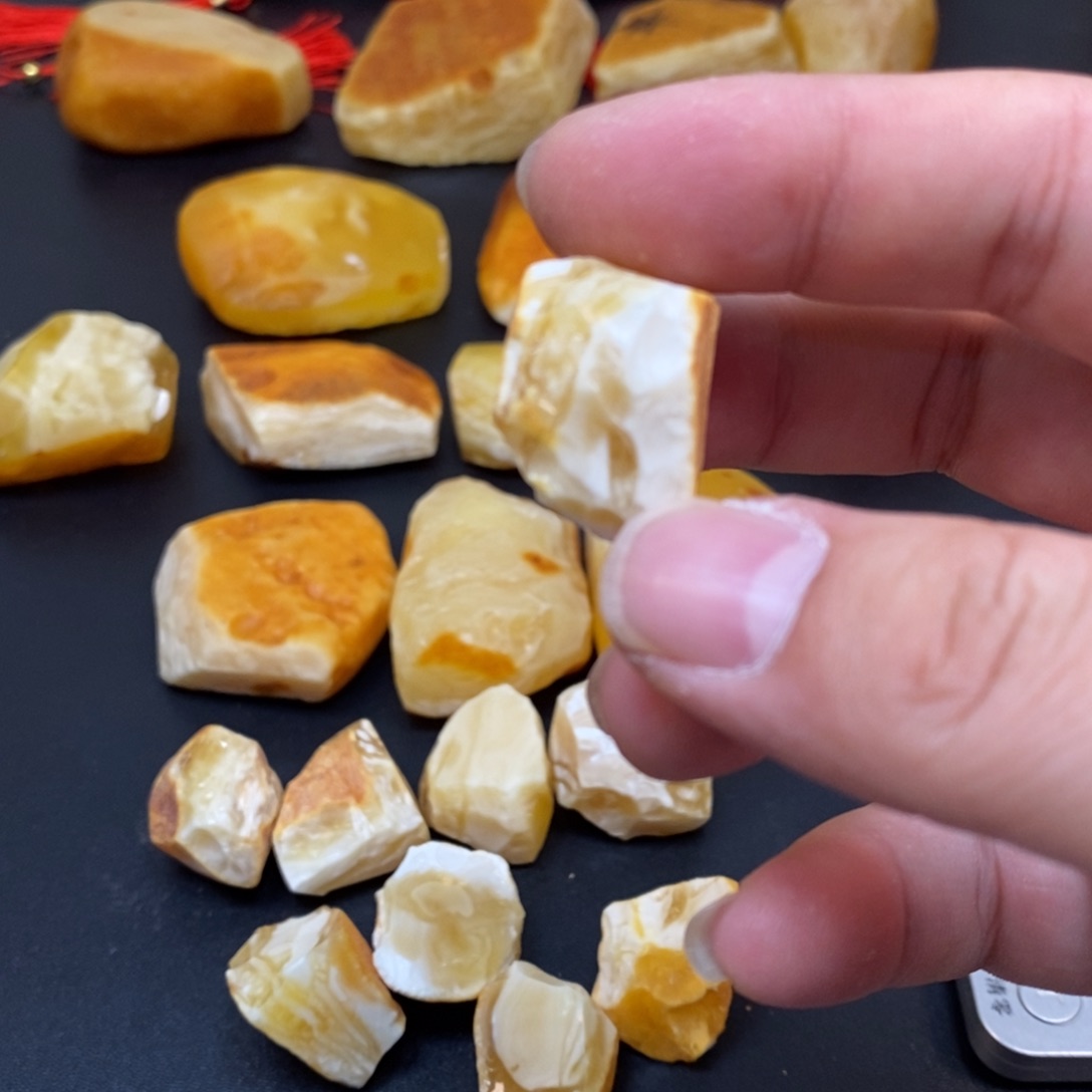 定制琥珀未镶嵌拾*天然蜜蜡原石加工不退不换