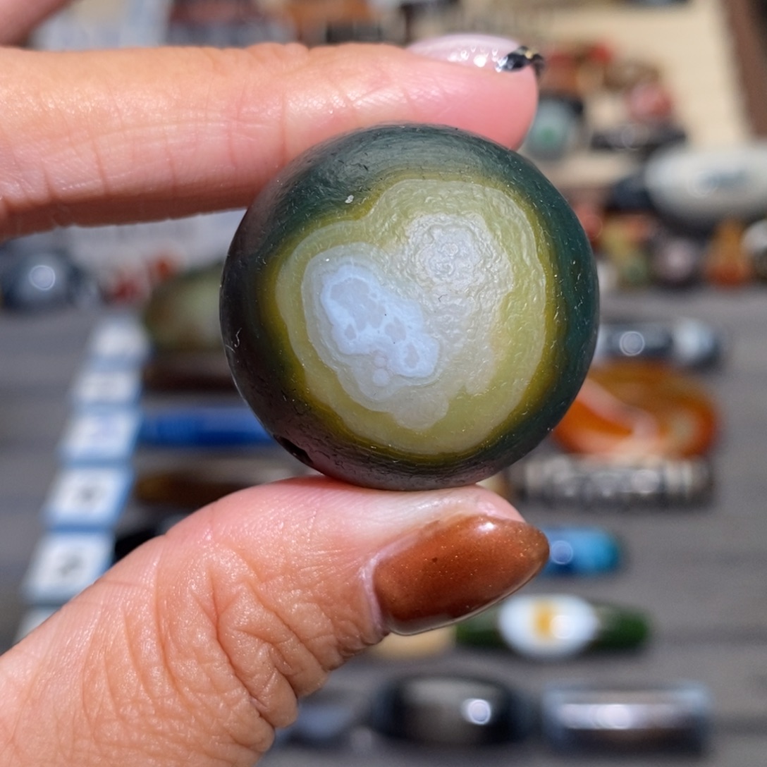 清***月玛瑙/玉髓合金手链