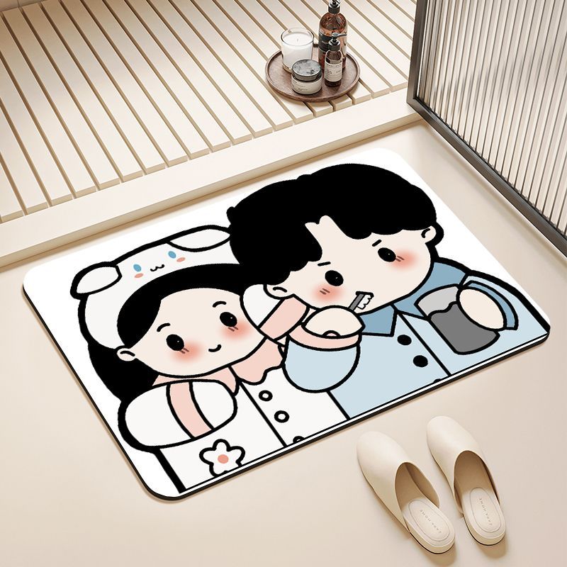【50*80cm】轻奢简约厕所门口地垫吸水卫生间吸水脚垫硅藻泥洗手间