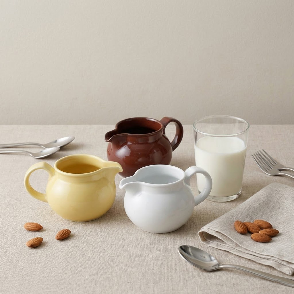 日本进口波佐见烧白山陶器纯色陶瓷咖啡壶奶缸