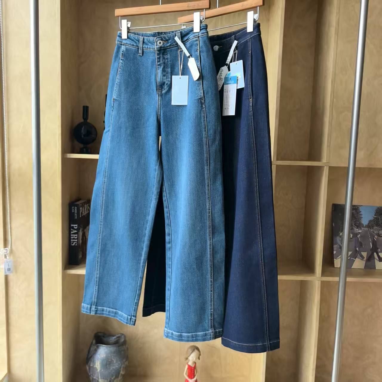 8064定制4合一混纺天然竹纤维立体剪裁香蕉裤
