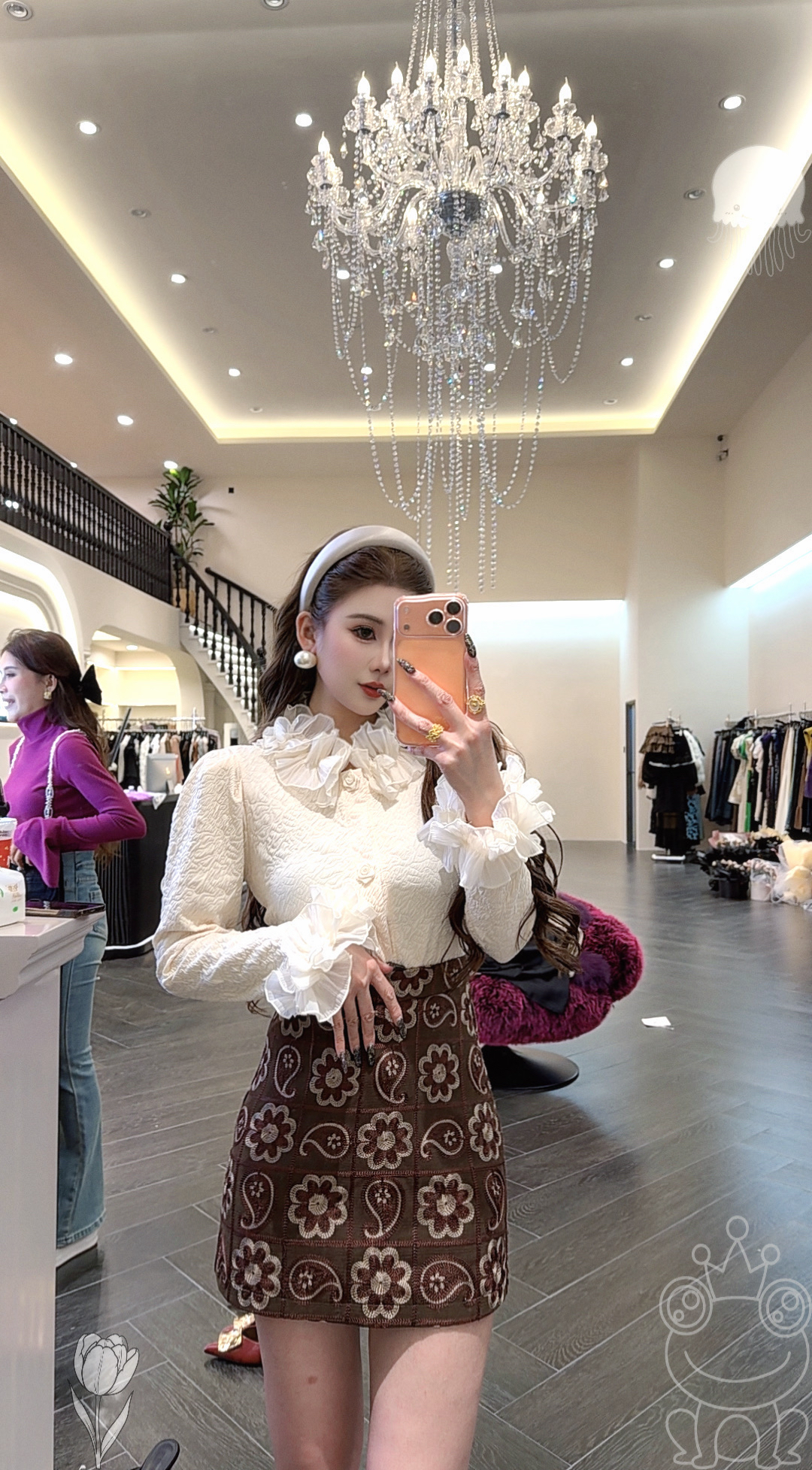 大气元（上衣）原创设计重工宫廷花围领上衣