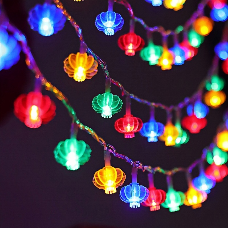 【水晶发光笼】过年新年氛围小彩灯闪灯串灯七彩灯笼福字春节气氛