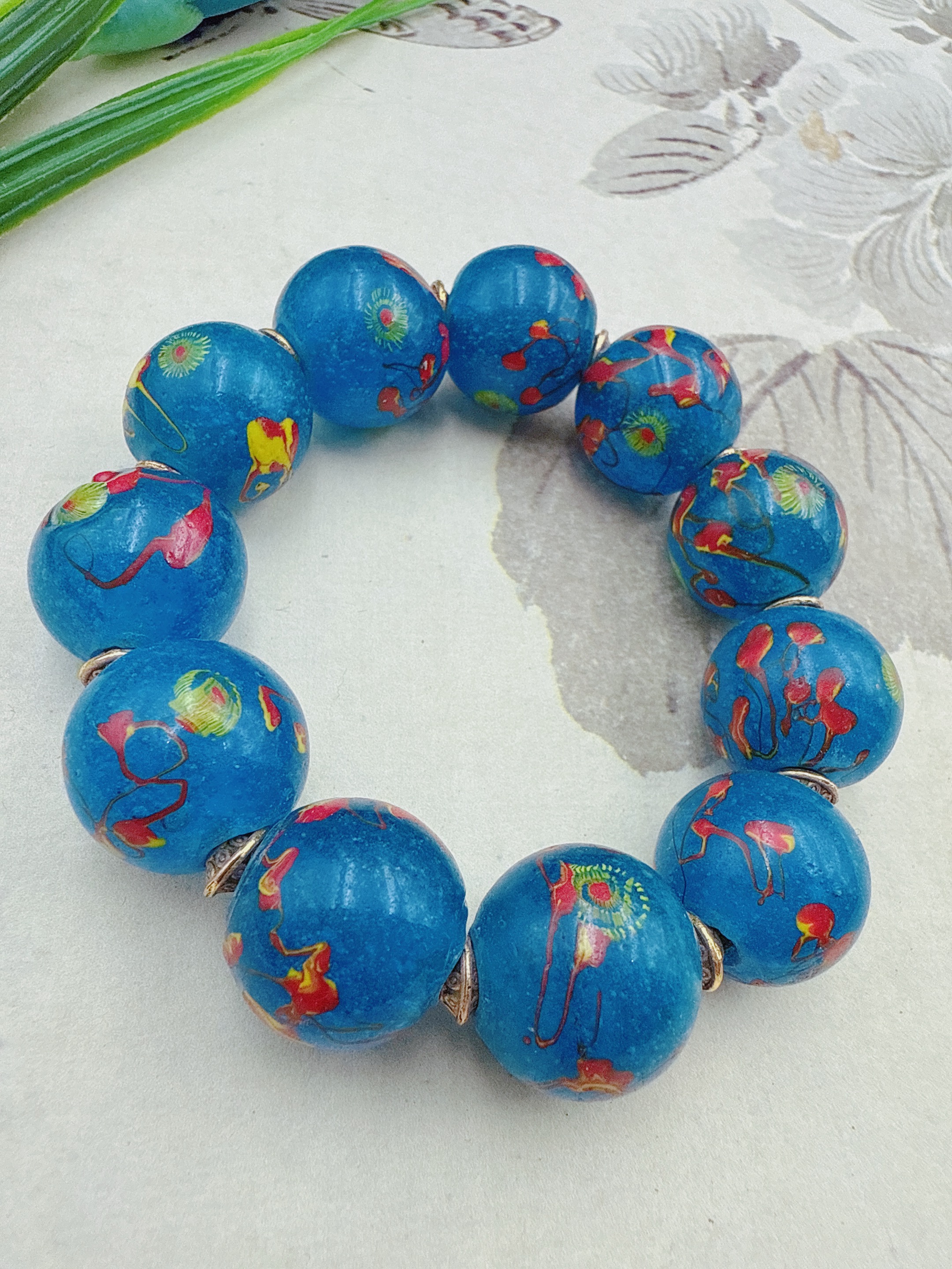 蓝色凤眼琉璃时尚百搭手串