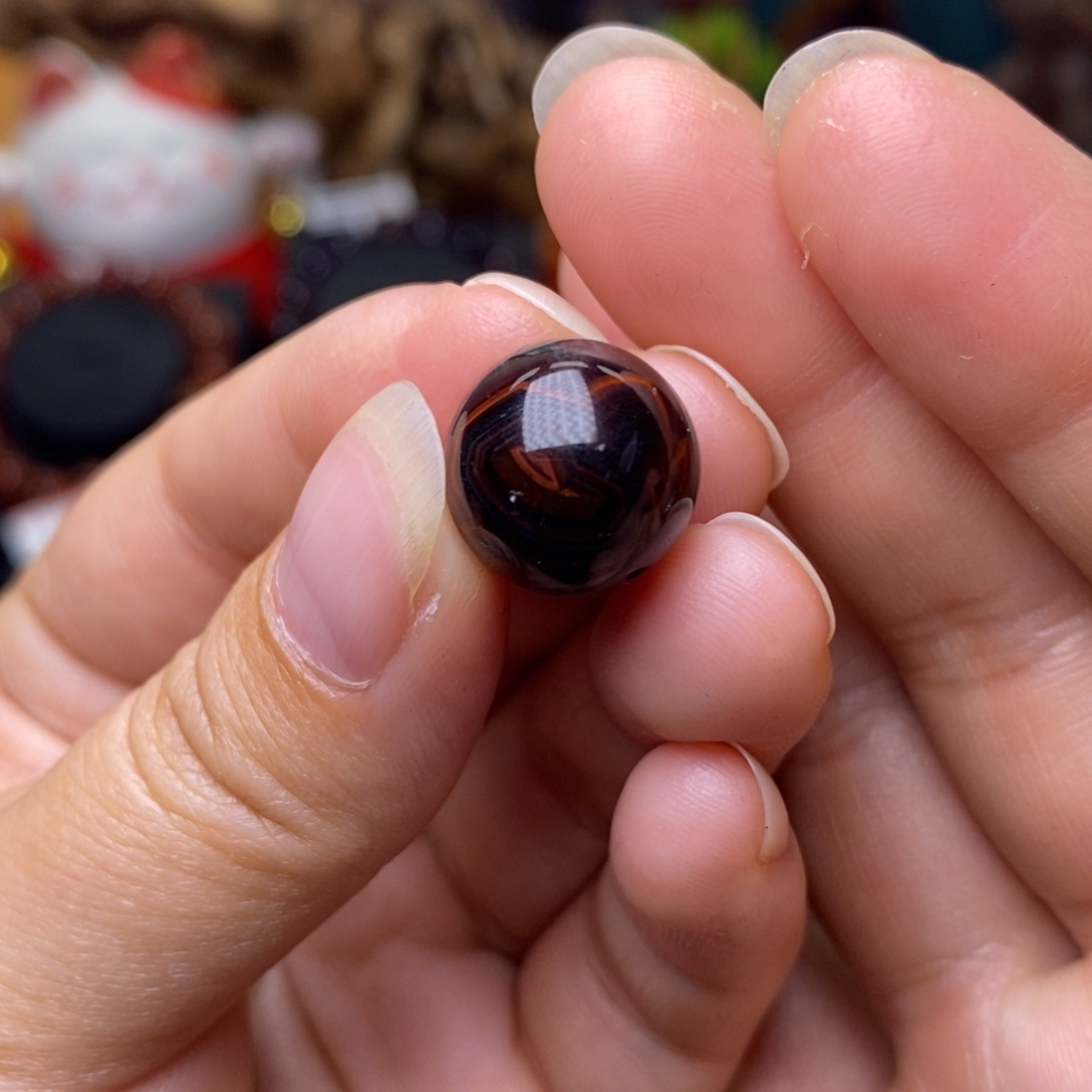 水晶A010极光八卦眼单珠13m未镶嵌