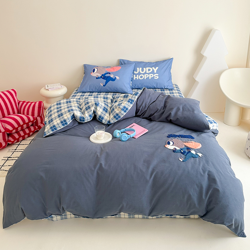 抱梦家纺 兔子警官  春秋全棉磨毛四件套