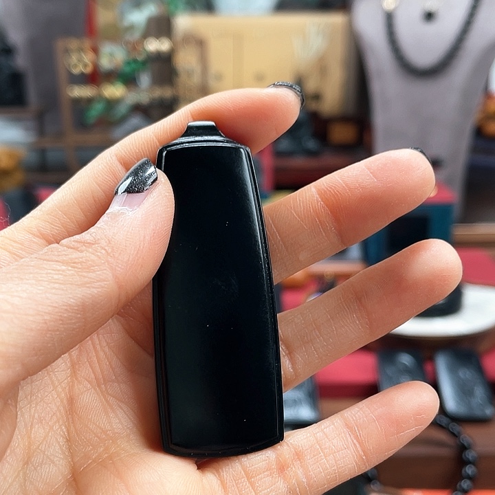 和田玉挂件未镶嵌迷***鏡黑青