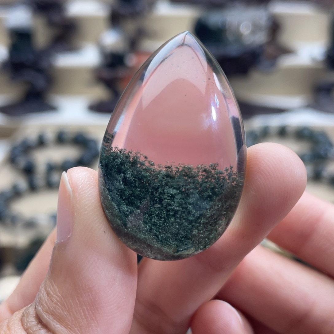 水晶颈饰未镶嵌绿幽灵吊坠