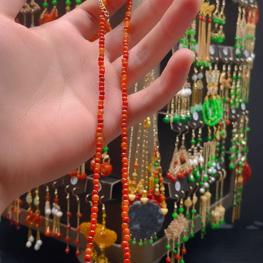 翡翠耳饰合金翡翠