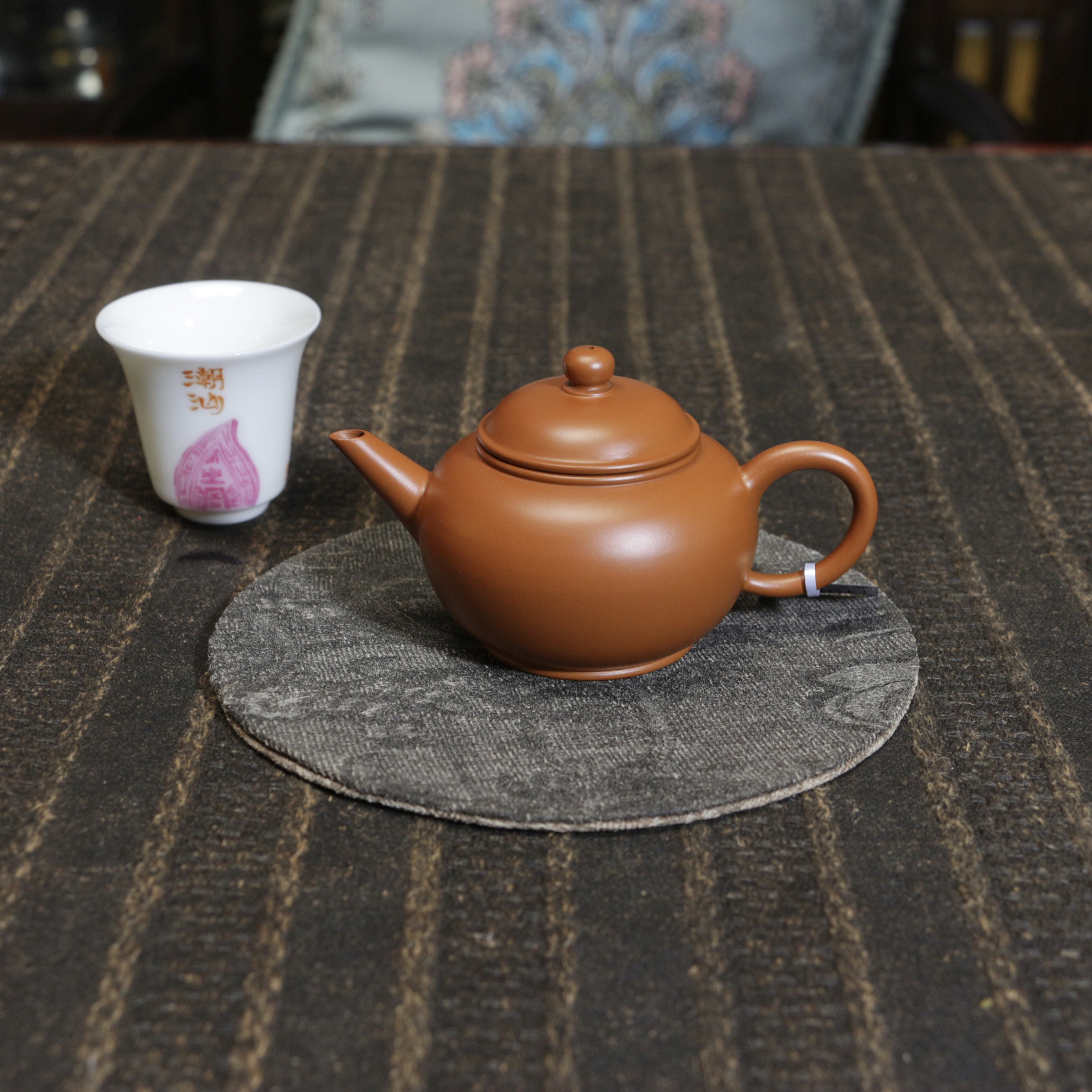 《经典水平》110毫升473#原矿鸡蛋黄土水梅花7孔全手工制作小品壶