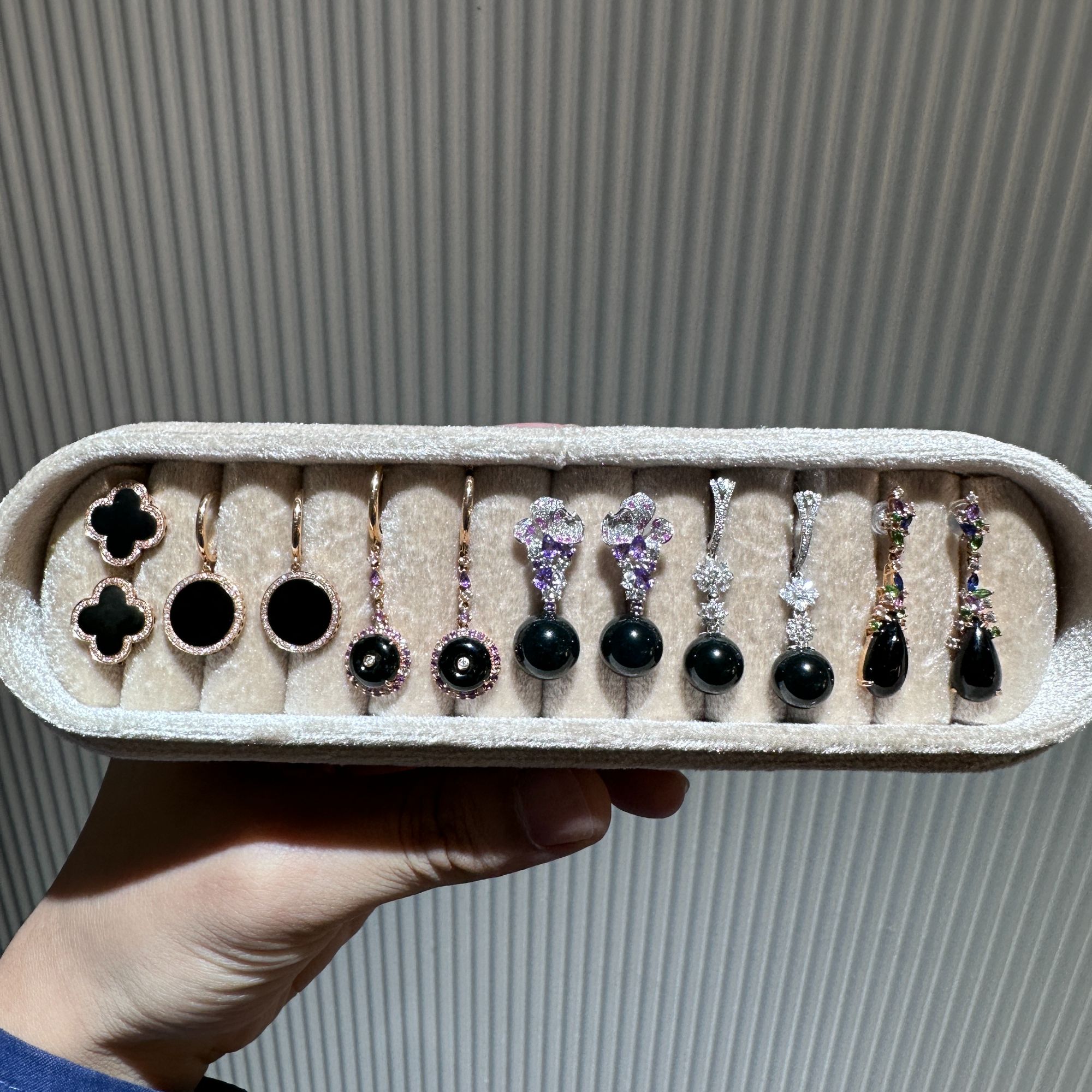 【彩虹盘】墨翠耳饰-18K金镶嵌-多样性发一件-GJ002|CXQ21