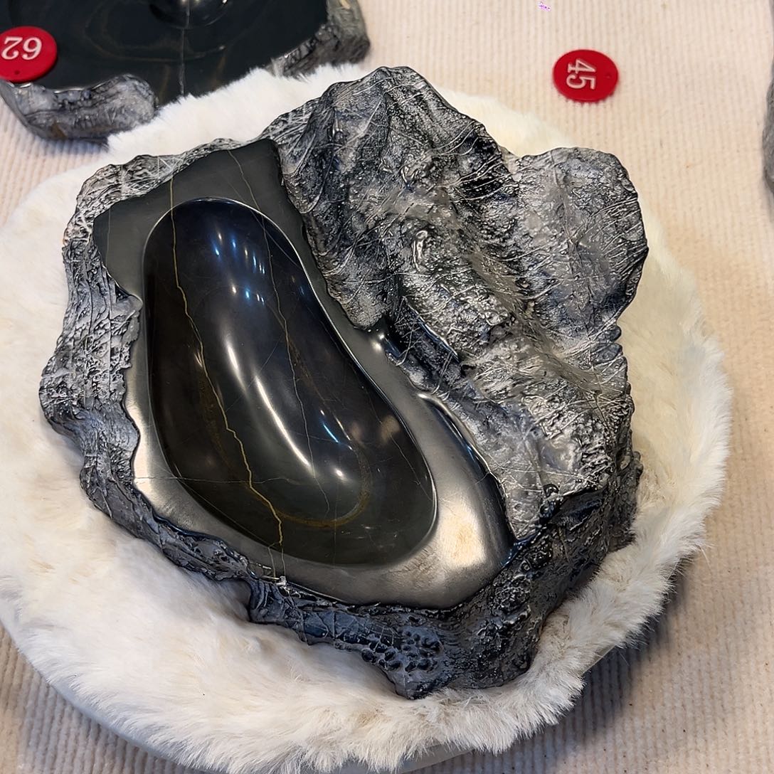 灵璧原石砚台摆件