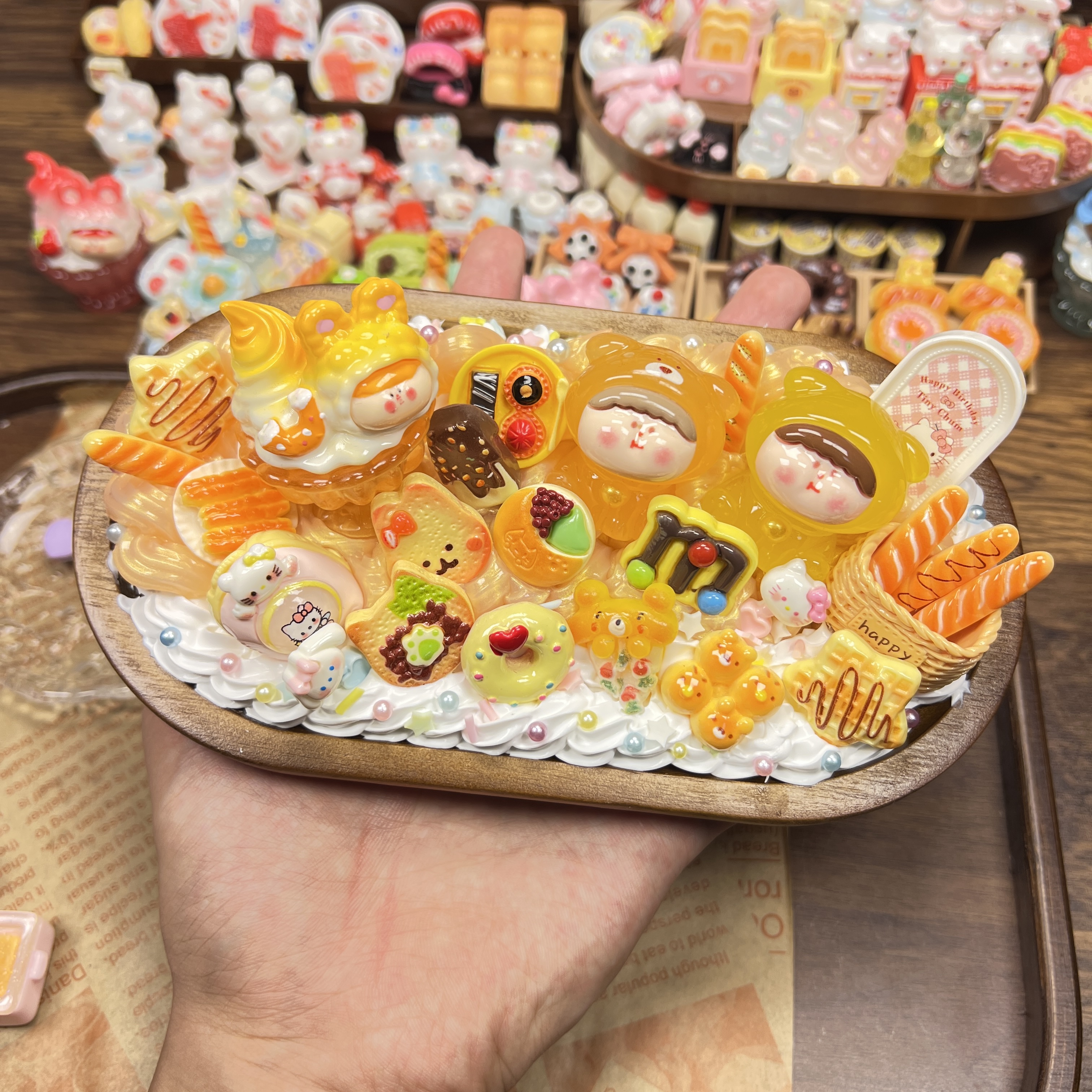 【可定制】圆盘冰箱贴美食摆件创意树脂食玩DIY可爱