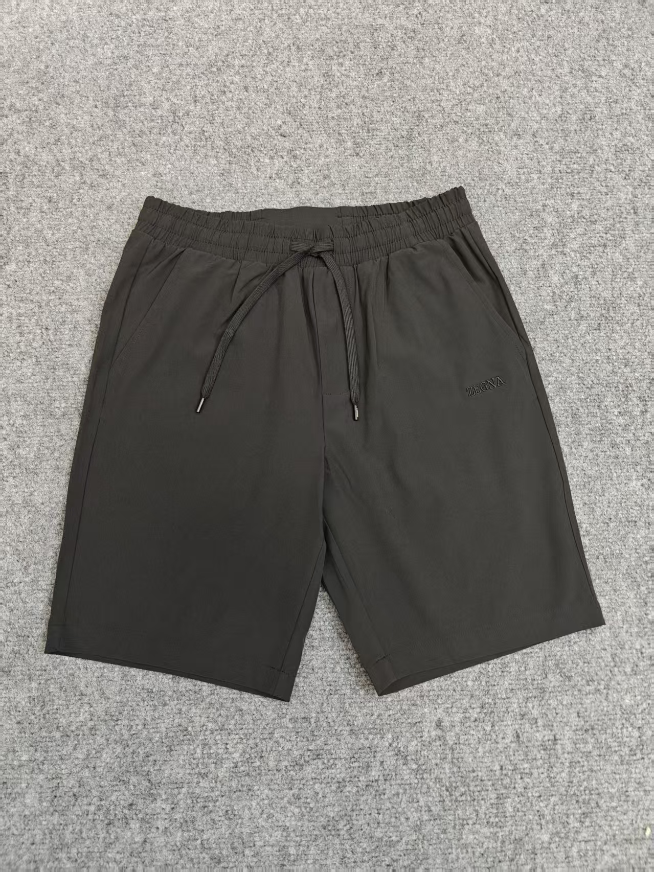 杰尼亚男士夏季舒适透气束带松紧五分短裤